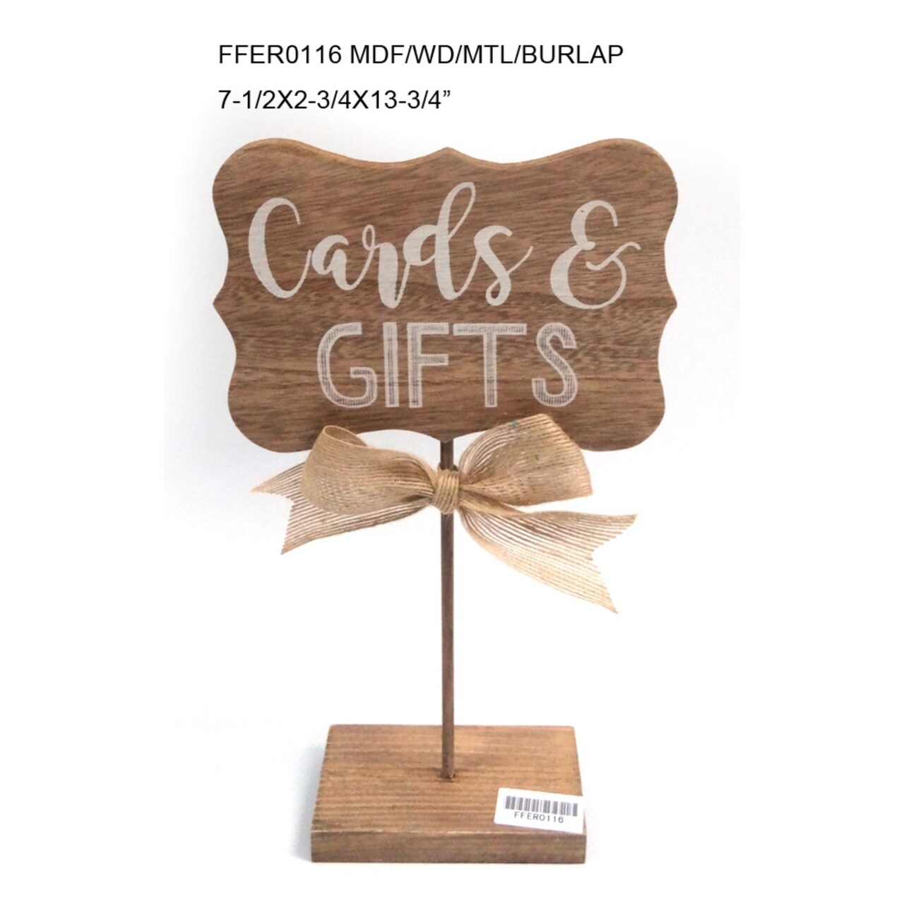 Contemporary Home Living 13.75" Brown and Ivory "CARDS and GIFTS" Tabletop Sign